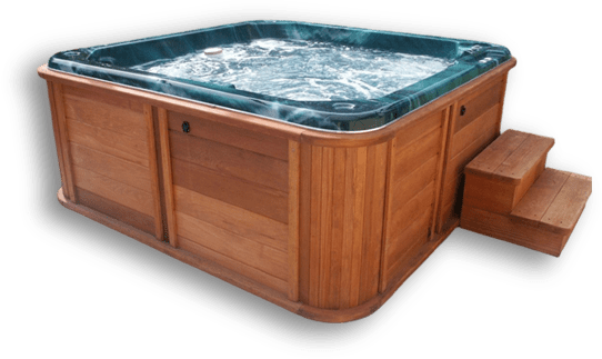 A wood-cabinet spa